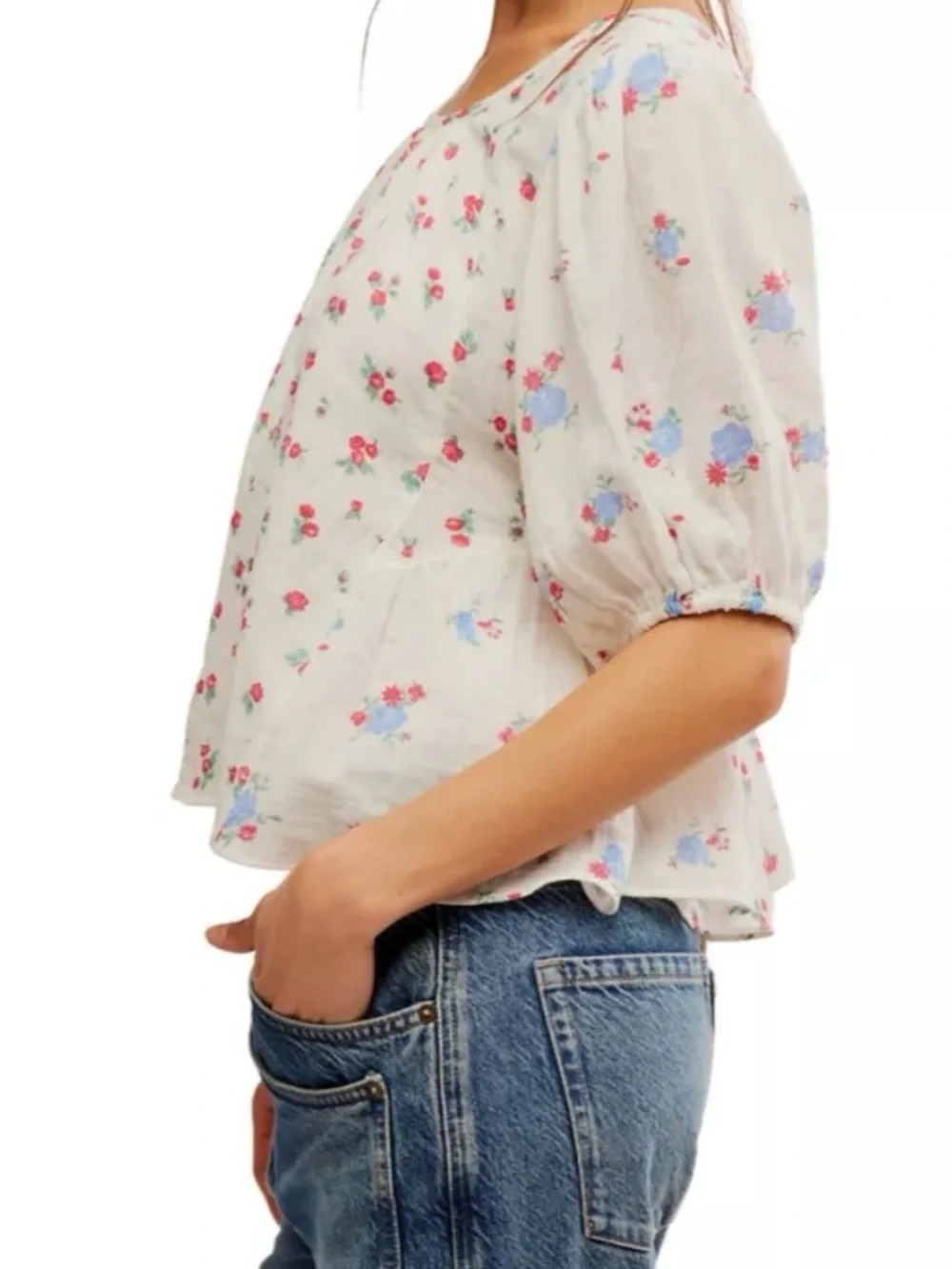 NWT Free People Chloe Printed Top